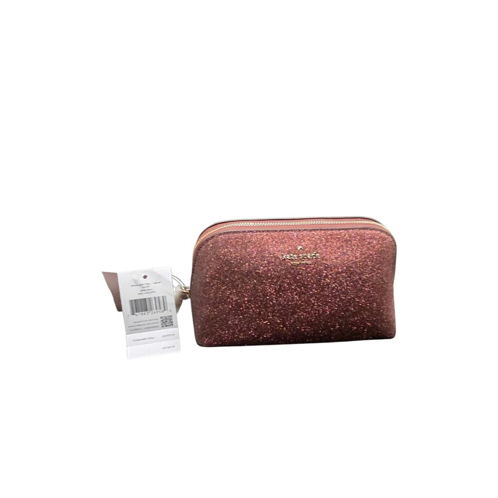 NEW KATE SPADE RESELLERS BULK LOT OF 3 SHIMMY GLITTER COSMETIC CASES DEEP NOVA - Picture 2 of 3